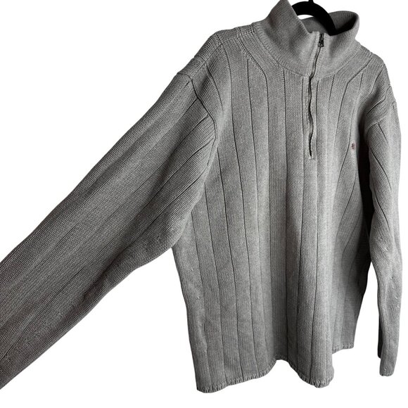 Ralph Lauren Polo Jeans Co. Size XXL Grey Ribbed Half-Zip Sweater 100% Cotton - Picture 5 of 7